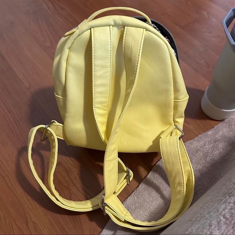 Yellow Quilted Heart Backpack - Picture 2 of 6